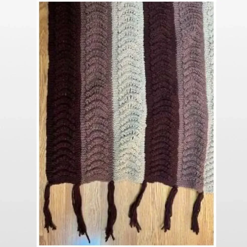 Vintage Hand Crochet Striped Home Blanket